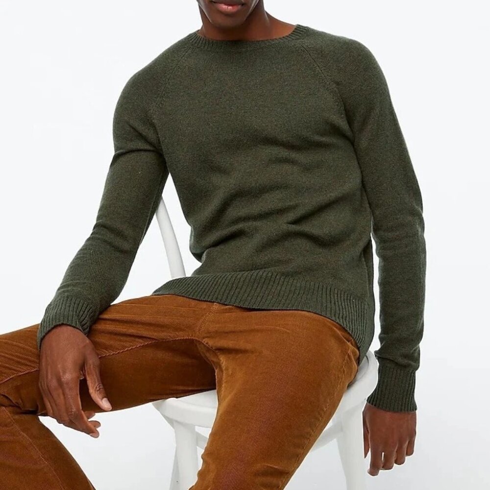 J. Crew Factory Olive Green Crewneck Sweater